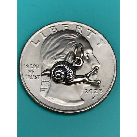 .925 Snail 3D Sterling Silver Jewelry Charm #garden #bug - Picture 3 of 3